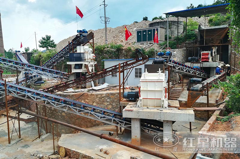 砂石生產(chǎn)線現(xiàn)場圖片，處理石灰石